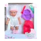 Csecsemő játékbaba szett bilivel és etetővel, 20 cm