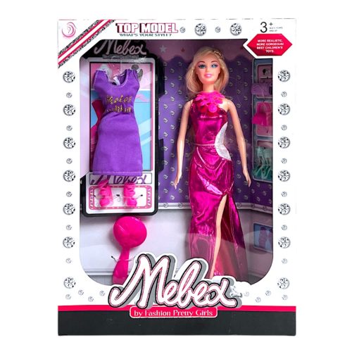 Báli ruhás baba szett tartalék ruhával