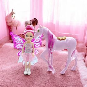   Bonny Pink - Évi Baba Nyitható Pillangószárnnyal és Lóval