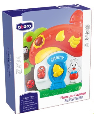 Zenélő bébi játék – gombaház forma, hanggal és fénnyel (23x24 cm)