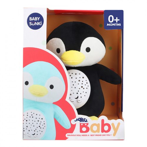 Plüss pingvin, interaktív, projektorral