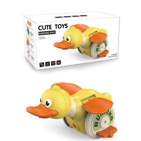   Kacsa, el., szenzoros, forog, zenél, USB töltős, 20x12 cm dob.