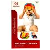 Puha baba textilkönyv – 6db állatos maszkkal