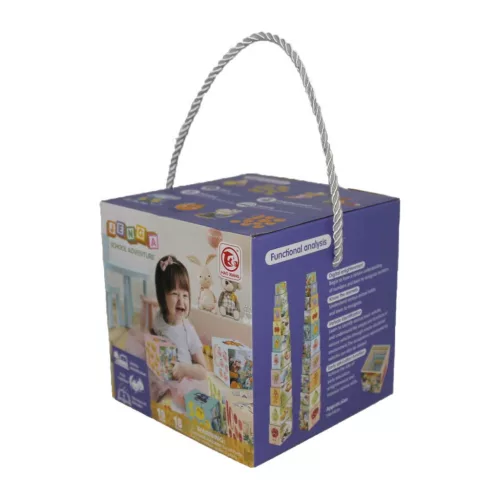 Toronyépítő szett – doboz a dobozban, 10 db-os (14x14 cm)