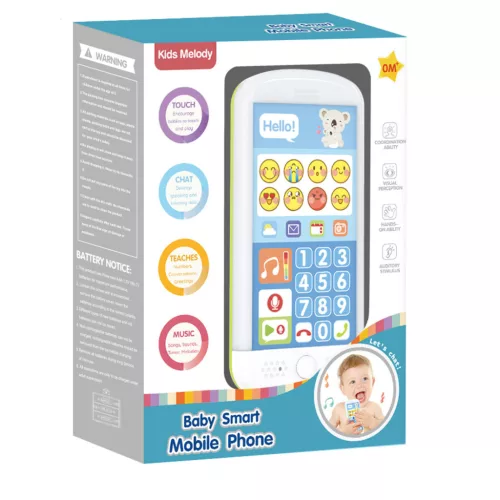 Bébi mobiltelefon – interaktív, hanggal és fénnyel (16x22 cm)