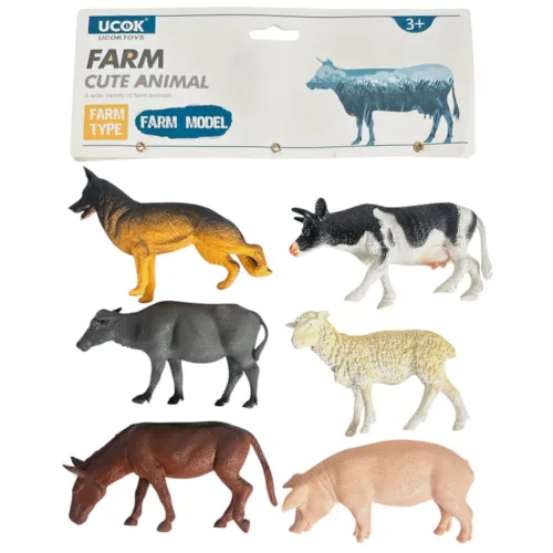 Háziállat figura szett – 6 db játék állatka
