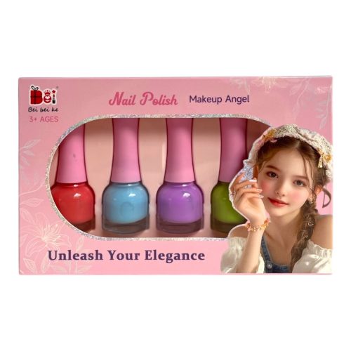 Köröm dekor készlet, körömlakk, 4 db, smink – dobozos