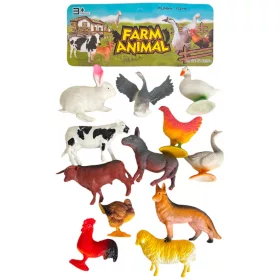   Háziállat figura készlet, 10 db kiegészítőkkel – farm állatok