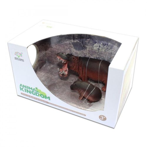 Animal Kingdom állat figura készlet, víziló család