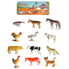 Háziállat figura szett, 12 db