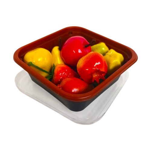 Ételemes készlet, gyümölcs, zöldség, 10 db, 3 féle, tárolóban – pvc doboz