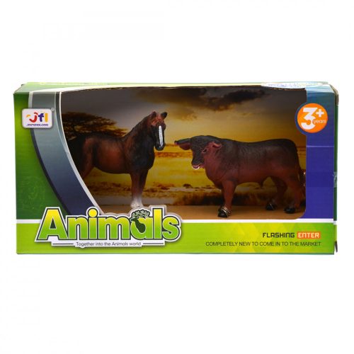 Animals állat figura készlet, ló és bika
