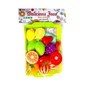   Vágható ételemes készlet, + tálca, zöldség, gyümölcs – zacskós