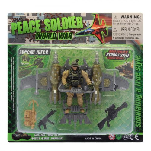 Peace Soldier berepülős katona figura kiegészítőkkel