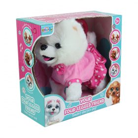 Sétáló, ugató plüss kutyus, pórázzal Sétáló, ugató plüss kutyus, pórázzal