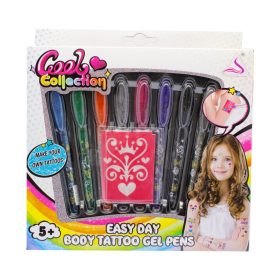   Testmatrica készlet, tetoválás, 8 toll, sablon, smink – dobozos