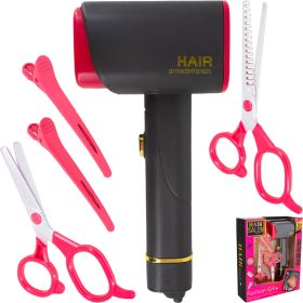 Hajszárító készlet, elemesemes, olló, szalon