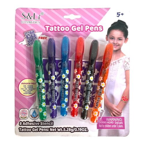 Testmatrica, tetováló toll, smink, 5 db – lapon