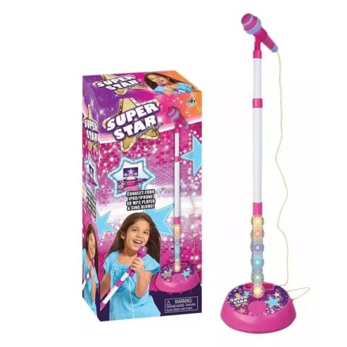 Állványos mikrofon, USB csatlakozóval, hanggal és fénnyel