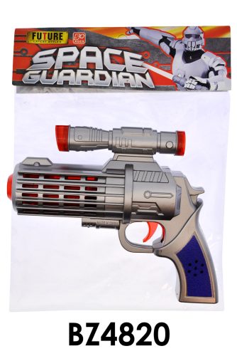 Űrpisztoly, elemesemes, hang + fény – zacskós