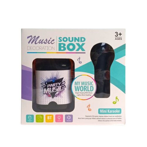 Karaoke készlet, elemesemes, USB csatl., Bluetooth, mikrofon – dobozos