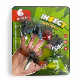 Állat készlet, bogár, rovar, 6 db – lapon