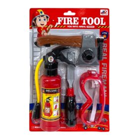   Tűzoltó szerszám készlet, palack, szemüveg, kiegészítőészítő, 2 féle – lapon