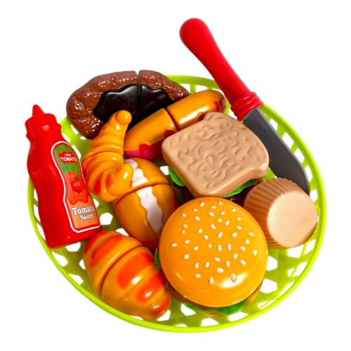 Vágható ételemes készlet, kosaras – zacskós