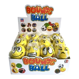 Soft EVA smiley labda, 7 cm – grimasz mintás