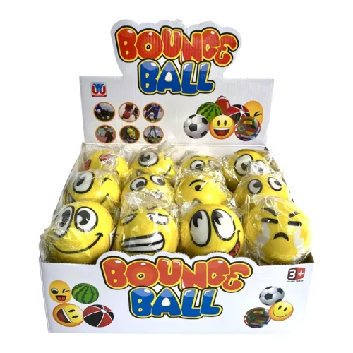 Soft EVA smiley labda, 7 cm – grimasz mintás
