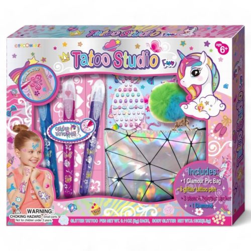 Tattoo Studio Fun – Csillámtetkó készlet PVC neszesszerrel