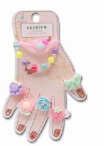 Ékszer készlet, karkötő + gyűrűk, több féle, kéz form. 12 db/ – zacskós