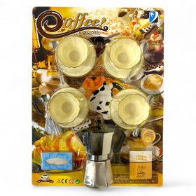   Konyhagép készlet, kávéfőző kotyogó, + 4 csésze + kiegészítőészítő – lapon