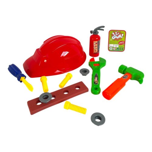 Szerszám készlet + munkás sisak, 2 szín – hálós