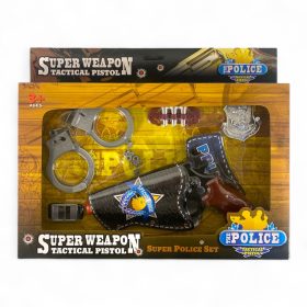 Western játékkészlet pisztollyal és bilincsekkel