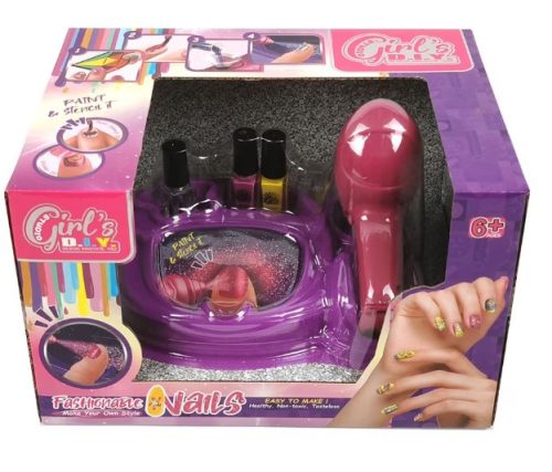 Köröm dekor klt., el., festékszóró, smink, 25x18 cm dob.