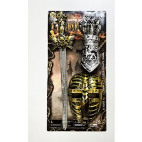 Lovag készlet, maszk, kézvédő, kard – lapon