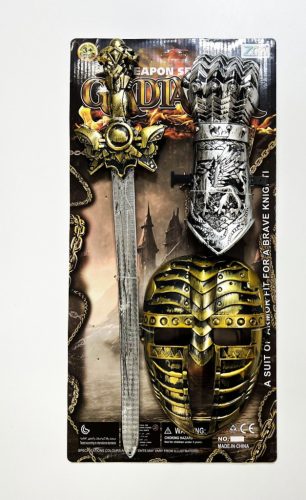 Lovag készlet, maszk, kézvédő, kard – lapon