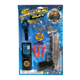   Rendőr készlet, pisztoly, tapadókorongos, bilincs, kiegészítőészítő – lapon