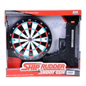 Elemes darts tábla pisztollyal, célbalövő