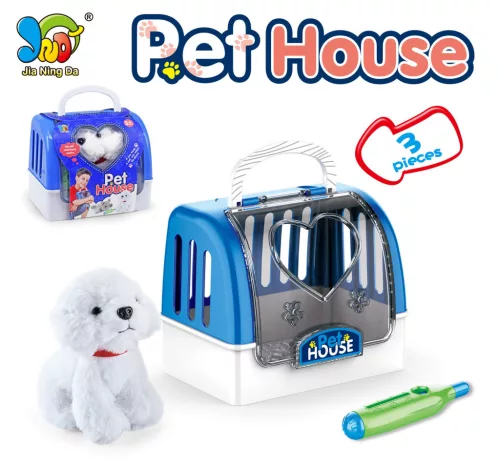 Állathordozó szett plüss kutyával 