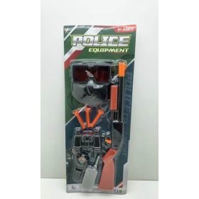   Rendőr készlet, puska, tapadókorongos lövedék, maszk – lapon