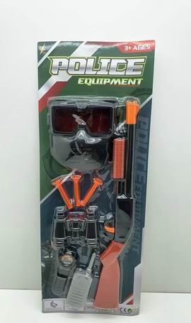 Rendőr készlet, puska, tapadókorongos lövedék, maszk – lapon