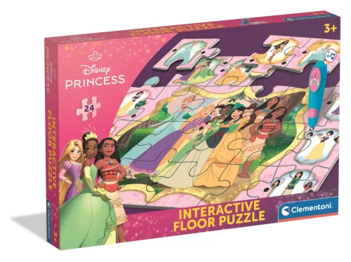 Clementoni Puzzle, interaktív toll, kvíz, Disney hercegnők, 24 db