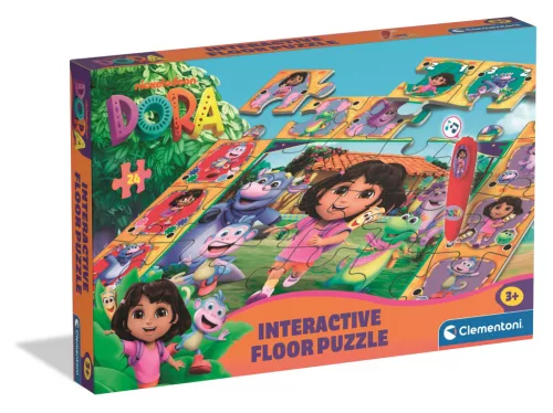 Clementoni Puzzle, interaktív toll, kvíz, Dóra a felfedező, 24 db