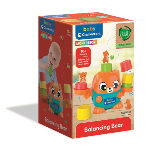 Baby Clementoni, Montessori, egyensúlyozó játék, mackó forma