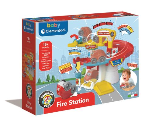 Baby Clementoni Tűzoltóállomás + bukfences autó készlet