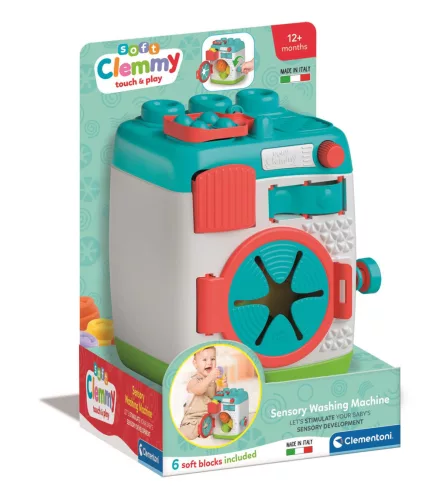 Clementoni Ügyességi, formafelismerő, mosógép, építőkocka, eva soft, Clemmy