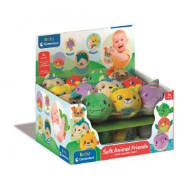   Baby Clementoni: Állatos csörgő plüss bébi labda, 6 féle
