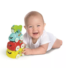 Clementoni Bébi autó, 3 db + 1 db motor, vidám arcos